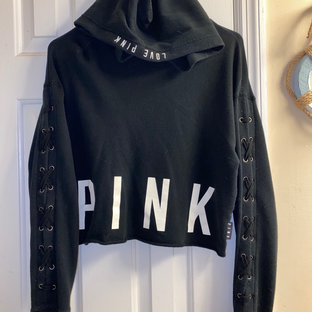 Black PINK Victoria Secret cropped hoodie